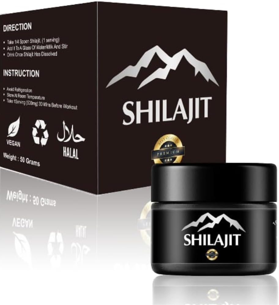 Shilajit Resin with Fulvic Acid & Trace Minerals, 原西伯利亚纯re Shilajit 含85+胡米酸,支持代谢和免疫系统 - 100 service / 1.7 Oz
