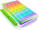 AUVON iMed Assistance Moisture-Proof Weekly Pill Organization 4 Times aday,大型的7天Pill盒箱,带有可移动的旅游设计,可移动的个人集装箱 持有维生素,补充品,药品