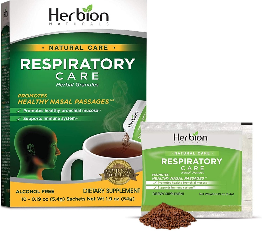 HERBION 天然呼吸护理 草药 10 Ct,用于全家,健康呼吸功能,利维兹咳嗽, 10 Counts, pack of 1