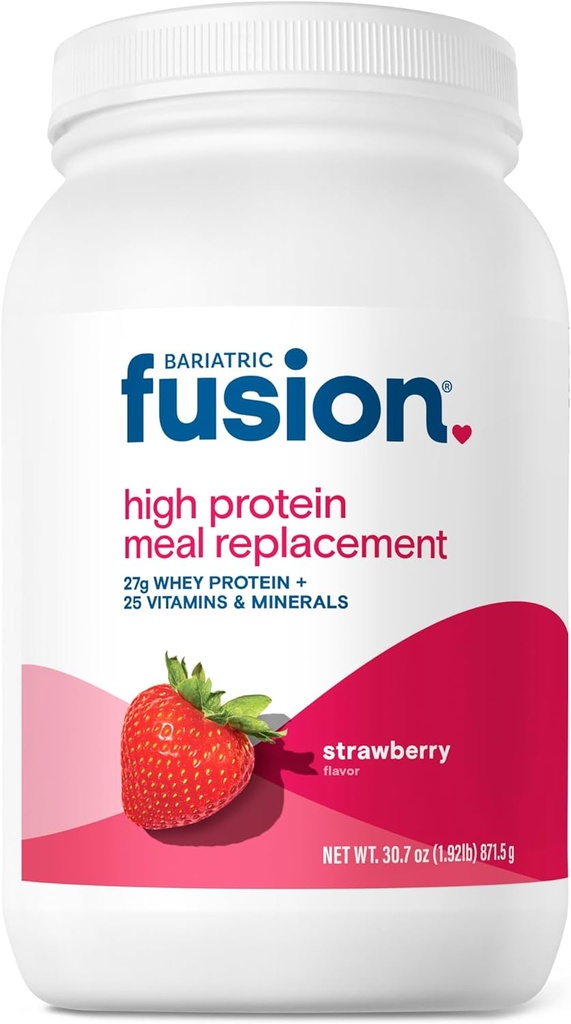 Bariaric Fusion 草莓食用替代剂 27g 蛋白粉,21 为包括肠胃旁塞和袖盖胃切除术在内的巴里亚科外科病人服务的小管-无胶、阿斯巴达姆或糖
