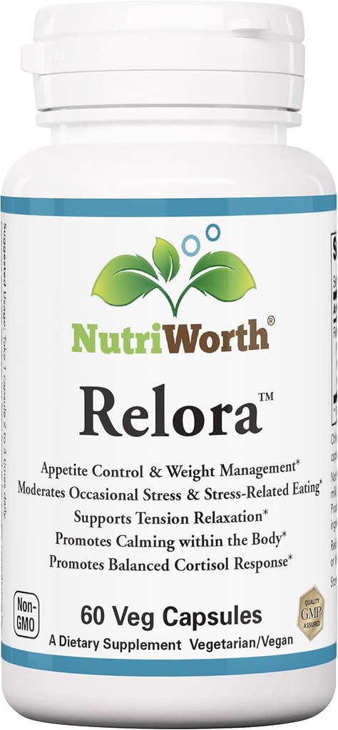 Relora - 压力和重量管理补编。 300MG 蔬菜罐头 - 每瓶60枚
