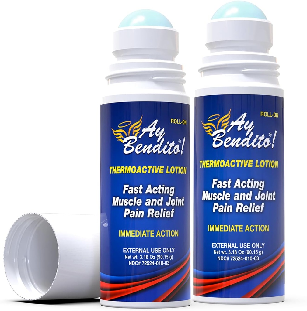 艾・本迪托! 在关节和肌肉功能上更快减轻疼痛的热活性 Lotion - 3.18 oz roll - Two pack