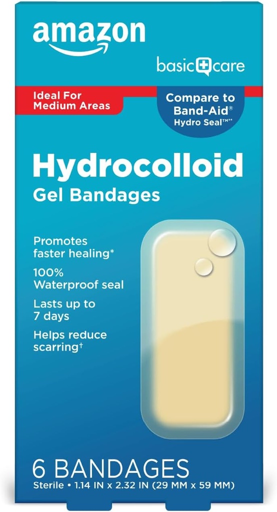 基础护理 高级快速疗伤 水合水合物 Gel Bandages,大,6厘米