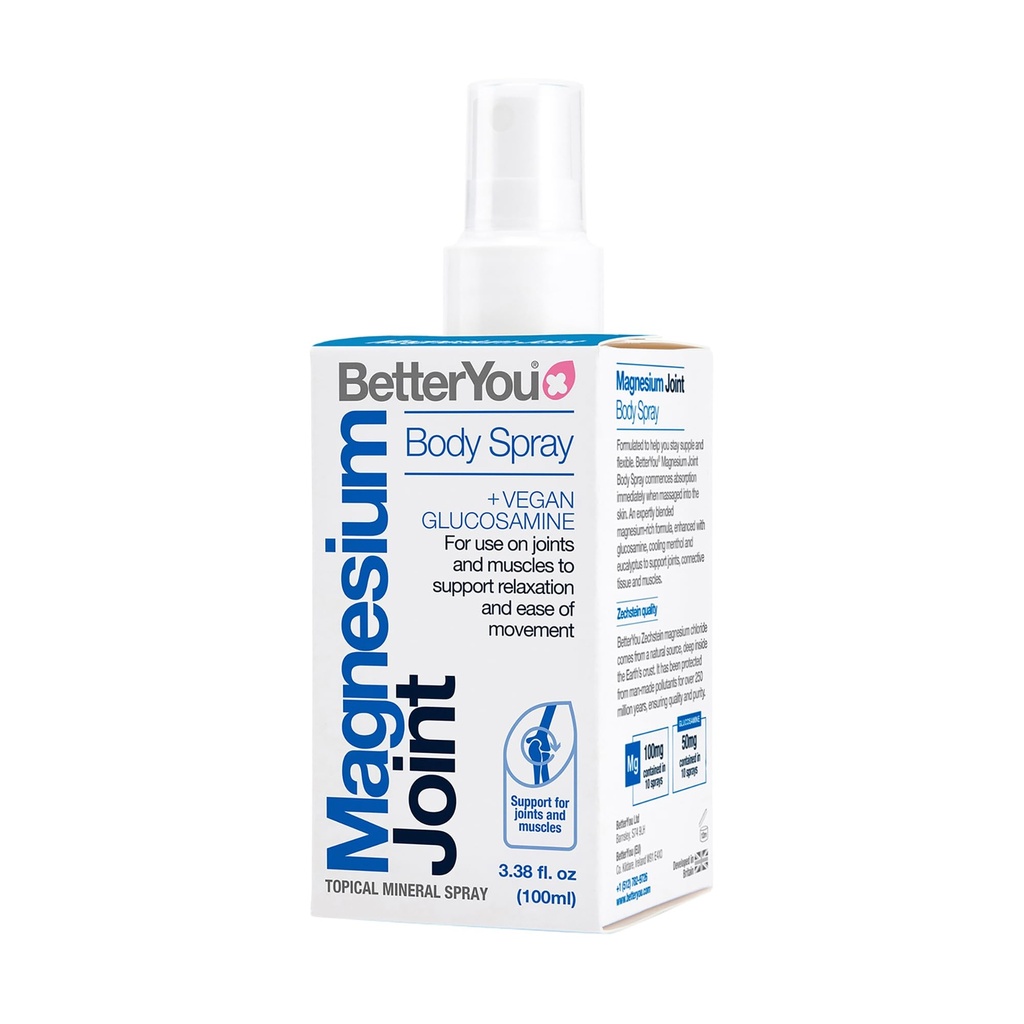 Better You Magnesium 联合体喷射 - 肌肉救济喷射 - 专题性氯化镁和Glucosamine - 冷却 Menthol和Eucalyptus - 3.38 oz