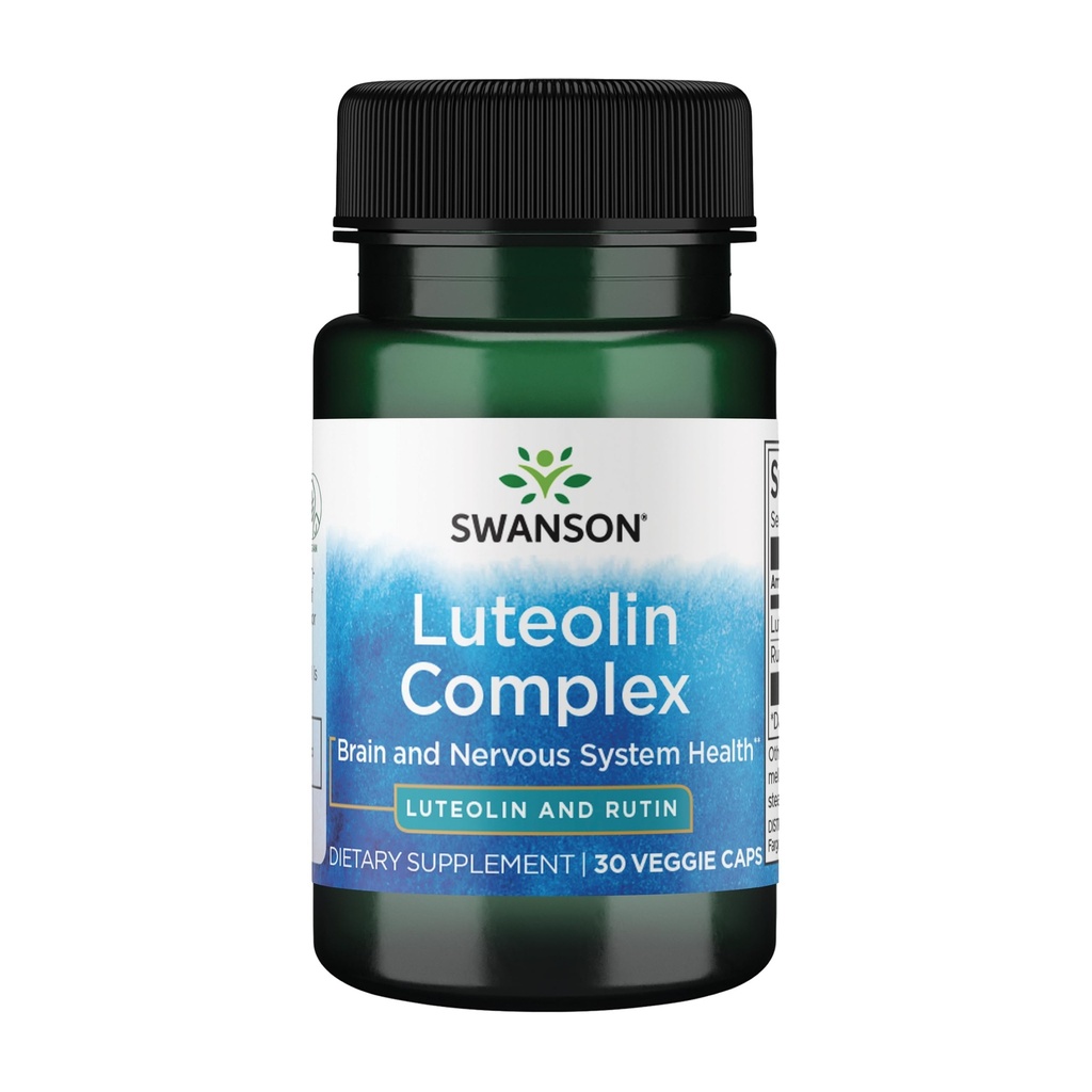 Swanson Luteolin Complex w/Rutin - 大脑支持补充促进记忆,Mood和认知健康 - 帮助维持神经系统的自然公式 - (30 Veggie Capsules)