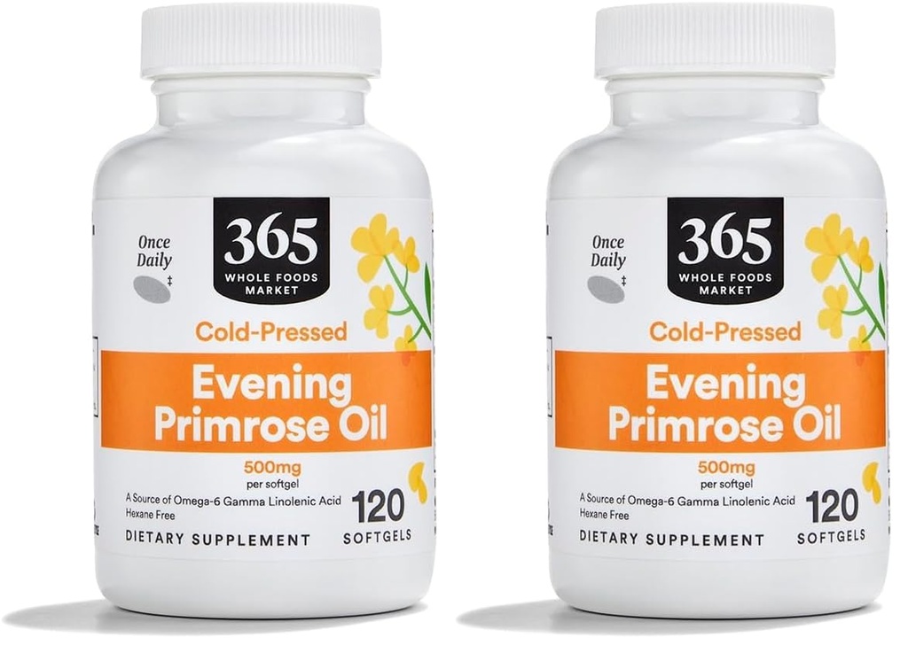 全食品市场,晚间Primrose Oil 500Mg,120 Softgels (Pack of 2)