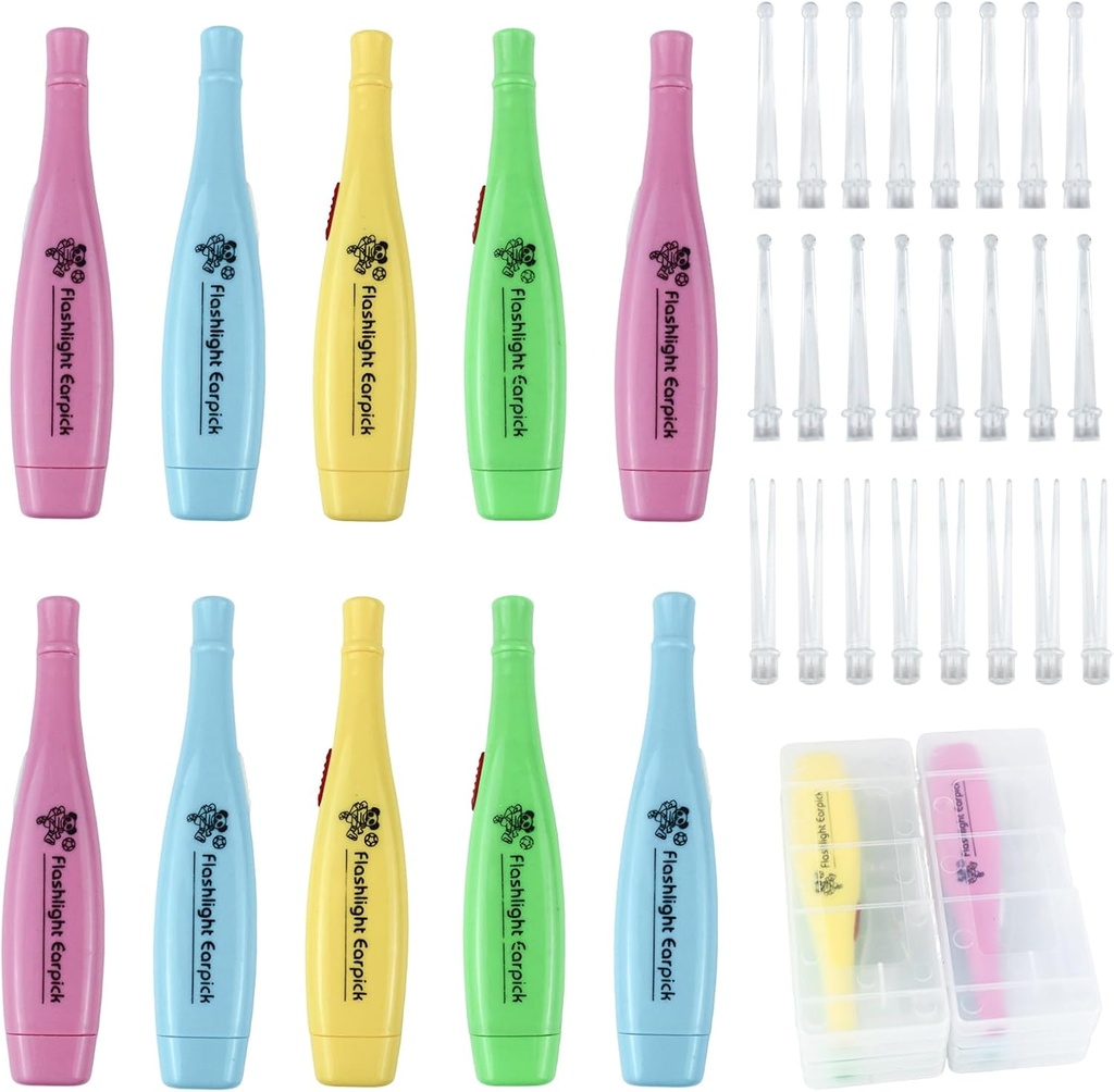 12 Pieces Ear Wax Removal Tool with LED Light for Cleaning Earwax Reusable Ear Pick Tweezer Ear Cleaner for Adults and Kids Ear Health Care