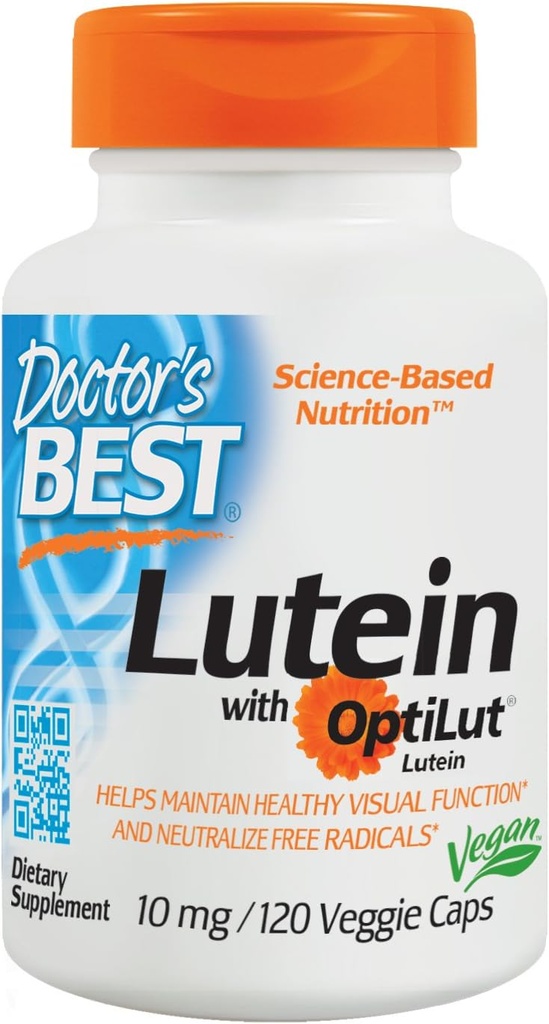 医生最佳Lutein与OptiLut,Non-GMO,Vegan,Gluten Free,Soy Free,眼科健康,10毫克,120Veggie Caps