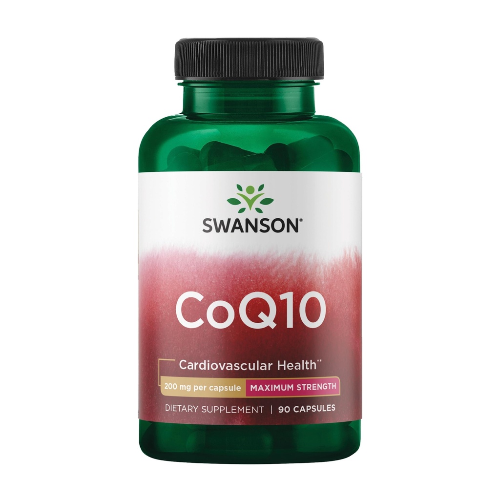 Swanson CoQ10 心血管和细胞能量补充剂,供寻求抗氧化剂支持的心-健康成年人使用 -- -- 200毫克(90Vegan Capsules)