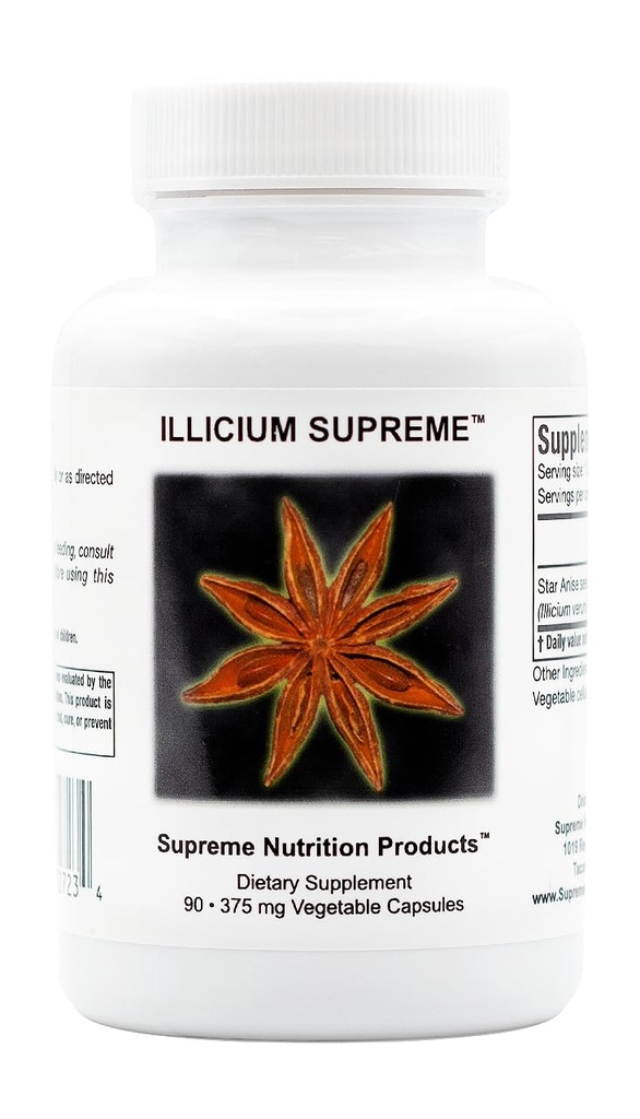 Supreme Nutrition Illicium, 90 Pure Star Anise Vegetarian Capsules