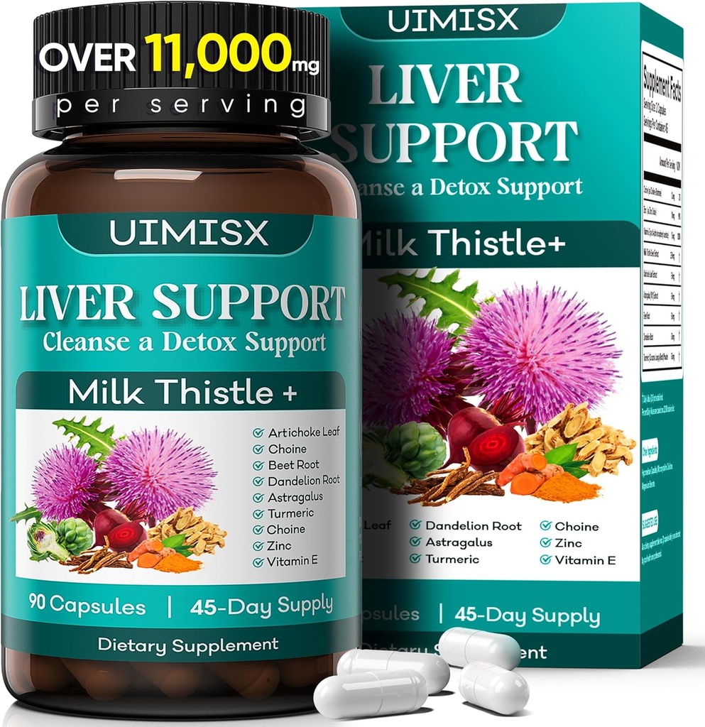 牛奶硝酸盐补充剂 - Liver Detox Cleanse Formula Herbal Liver 与牛奶硝酸盐,丹德利翁根,阿蒂科克,Turmeric, Astragalus 为利弗健康, 90 Capsules 支持