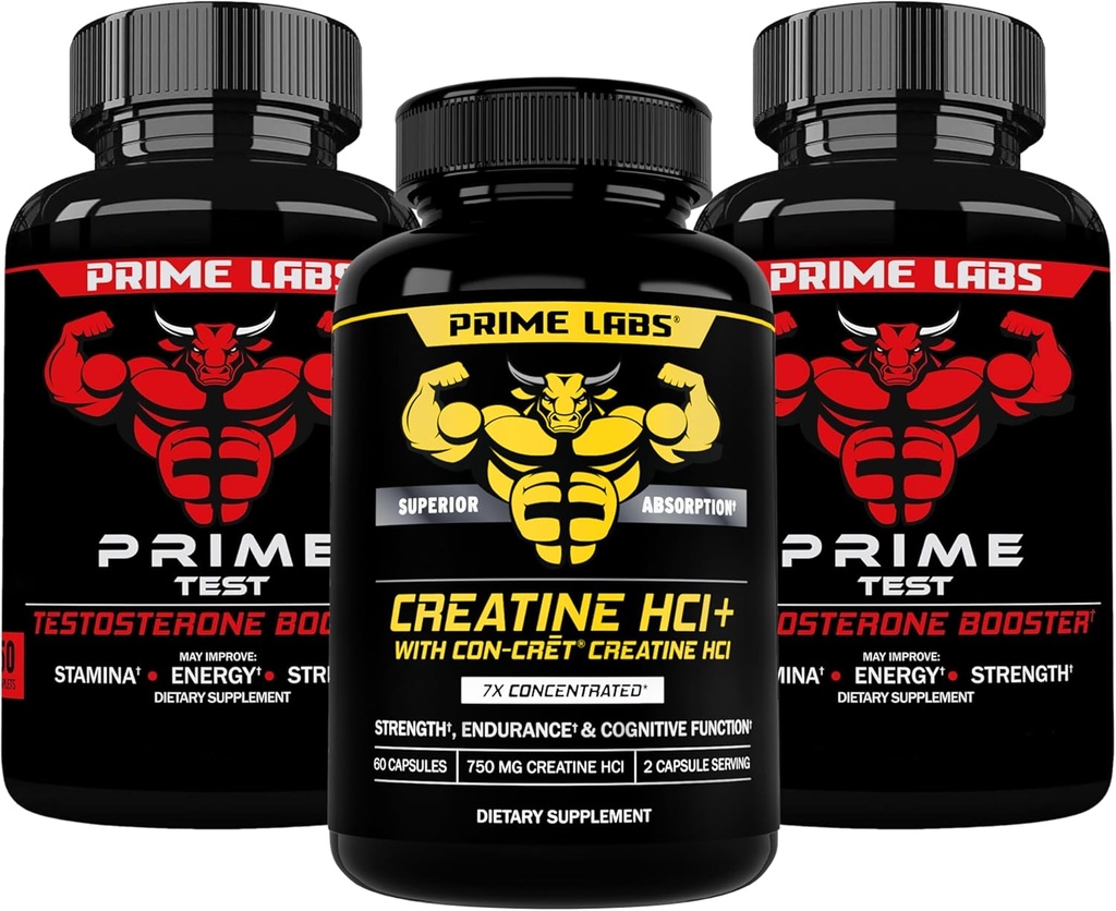 Prime Labs Prime Test (2-Pack) + Creatine HCl Capsules (60 Counter) 化学实验 化学实验 化学实验 化学实验