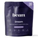 Beam Dream Sleep Powder, L-Theanine, Apigenin, Reishi和Magnesium, 第三方测试了《自然睡眠援助》和《深睡、放松和恢复补充》,《自然睡眠支助》,30种服务