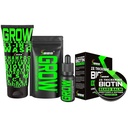 胡子生长 Kit w/ 2X Biotin Beard Balm for Men & Mustache Wax + GROW 11-in-1 Mens Shampoo & Contitioner (Hair Growing Shampoo for Men w/Biotin) + GROW 胸毛生长油(美国马德)