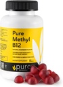 甲基B12 维生素Gmmies - Vegan 维生素B12 成人与儿童甲基Cobalamin Gummys - Chewable B-12 Gummy for Enerve & Nerve 函数 - Gluten - Free,乳制品 - Kosher - 60 Gummys 1500 mcg