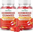 2 Packs Berberine Gummys,Sugar Free 2000mg High Potency Berberine HCI 补编,加锡兰肉桂,Milk Tetle for Women & Men, Imune System and代谢支持 - 120 Gummys