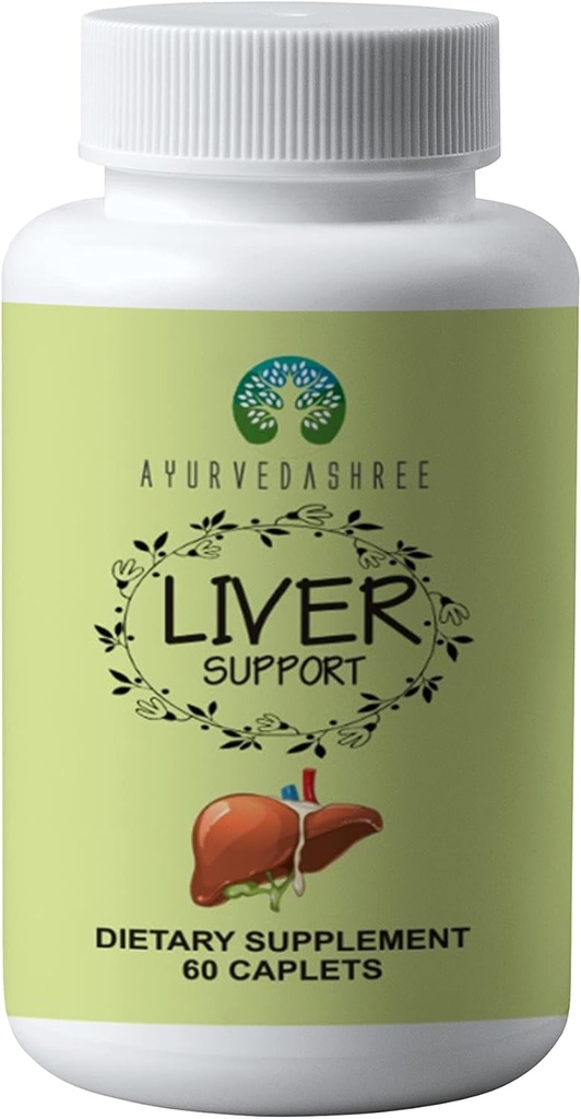 肝脏支持草药 Ayurvedic 补充剂,支持健康肝脏, 混合13种强力草药, Vegan, Gluten-Free, 60 Caplets