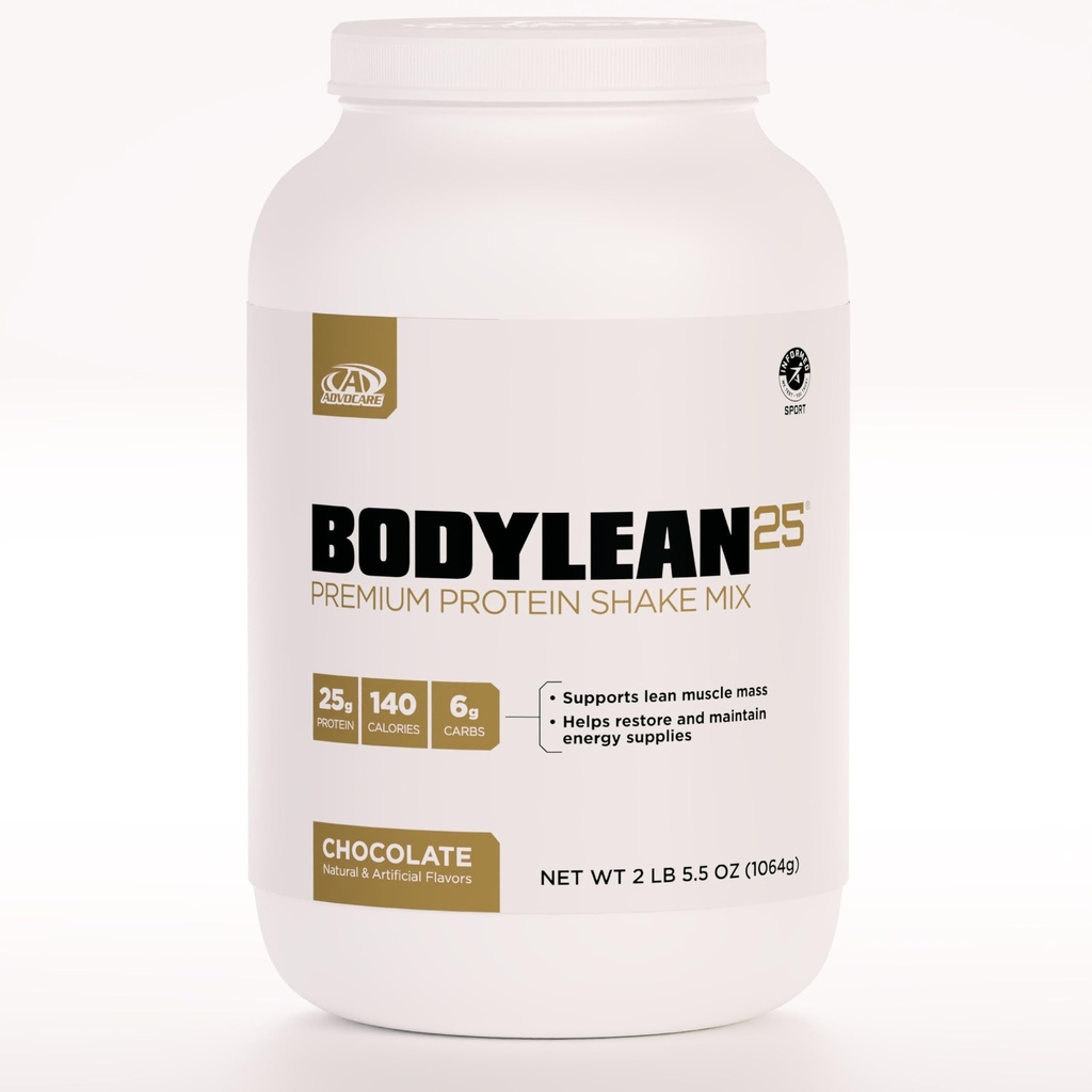 AdvoCare BodyLean25 - 配有Whei蛋白隔膜的蛋白粉 - 支持肌肉建筑和A Lean Body - 提供能量支持 * - 巧克力,4.5 oz