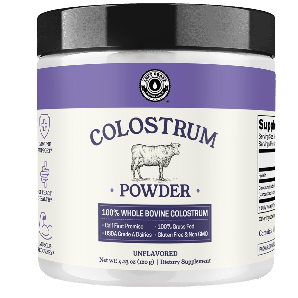 Colostrum Powder – USA Sourced Bovine Colostrum for Human for Immun Support, Gut Health, 肌肉复苏 - 单一成份,无添加剂,草药,非GMO Colostrum 男女补充剂