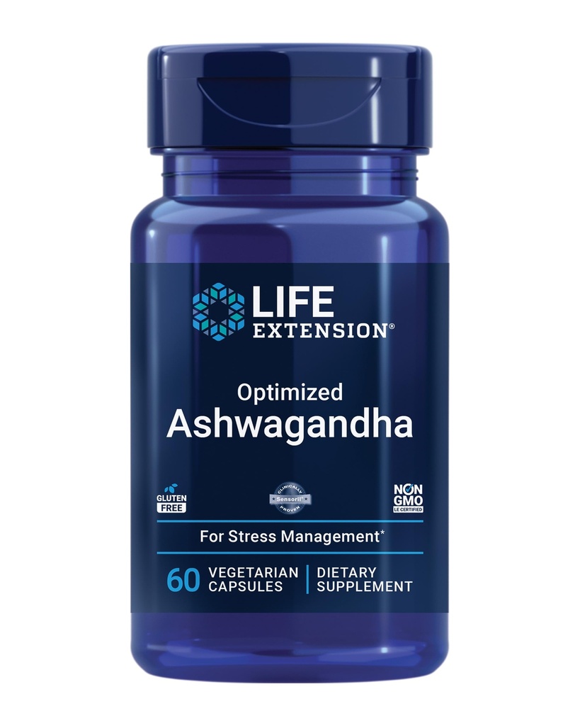生命扩展 Super Omega-3 240 Softgels & 优化 Ashwagandha 60 Capsules - 鱼油,应激缓解和大脑支持补充