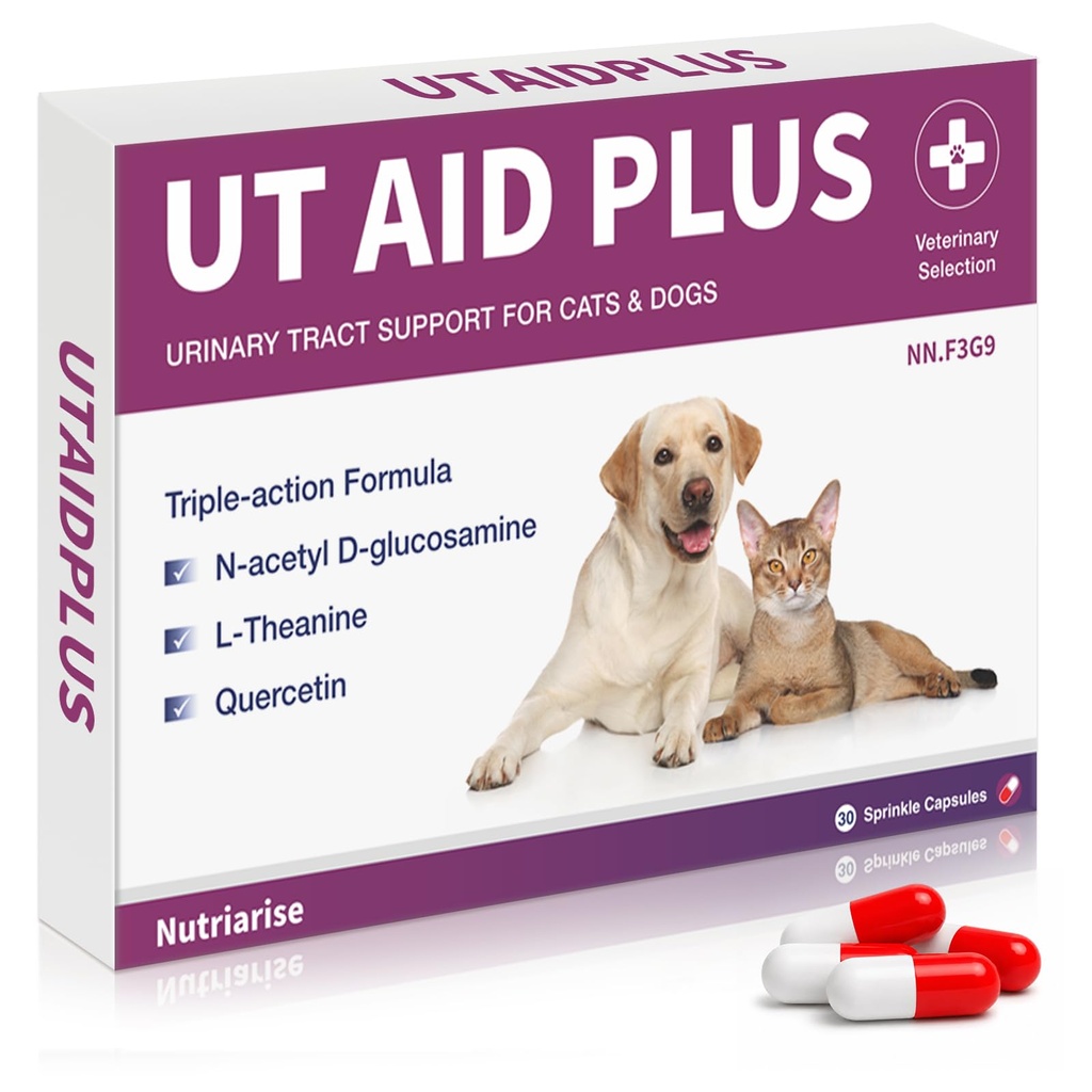 猫和狗的自然UTI治疗 – 抗生素无尿道感染支持补充 – Bladder & Kidney Health – 失禁预防 – 30 Capsules