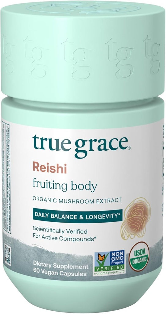 True Grace Mushroom Reishi 每日平衡与长寿 - 60 Conte Capsules - 有机