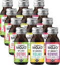 TEAONIC 健康镜头 - 多样性包装:放松、恢复、戒毒镜头、USDA认证有机健康镜头、12个包装、2个Fl.Oz