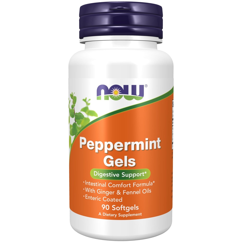 Now Foods Assupports, Peppermint Gels with Ginger & Fennel Oils, Enteric Coted, 消化支持*, 90 Softgels (英语).