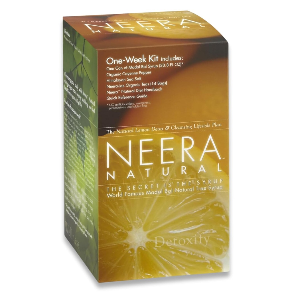 Neera Natural One Week Pack Master Cleanse Det - 代谢促进剂 柠檬水解毒剂 Colon Cleaner & Detox Gut Cleanse, 清洁剂 Lemon Cayenne Maple Detox, 7日清洁剂 Kit