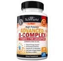 含有维生素C用于最大吸收的维生素B复合物 - 甲基Cobalamin b12 & Folate Folic Acid 补充物 - B1 B2 B3 B5 B6 B7 B9 用于免疫能和神经系统支持 - 非GMO, 120个计数