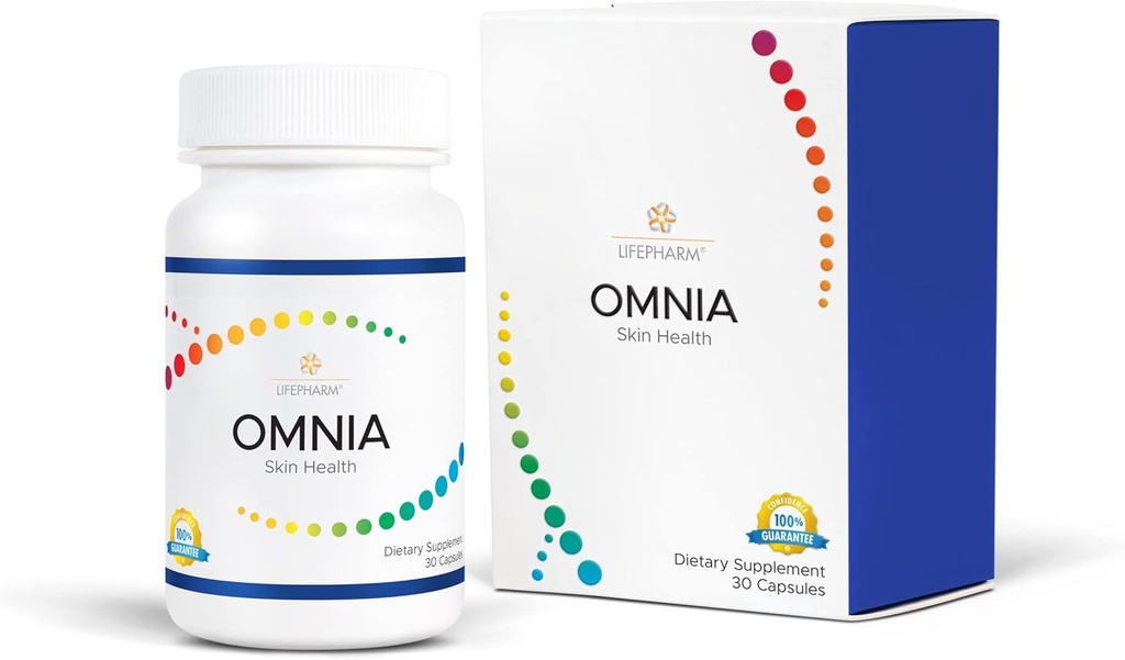 Omnia - 皮肤,毛发,和钉子补充剂 - 健康和光滑皮肤的三连串动作复合体 - 具有维生素、矿物、柯拉根和其他超级食品的天然混合特性 - 30 Capsules
