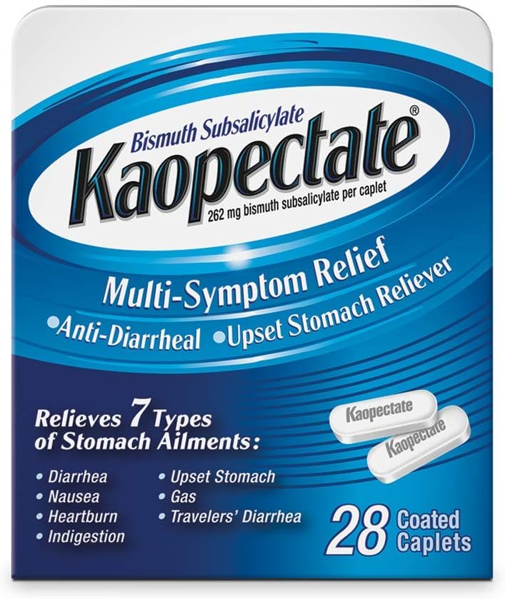 Kaopectate 多症状抗痢疾和上位胃解脱器,28个卡片,白色