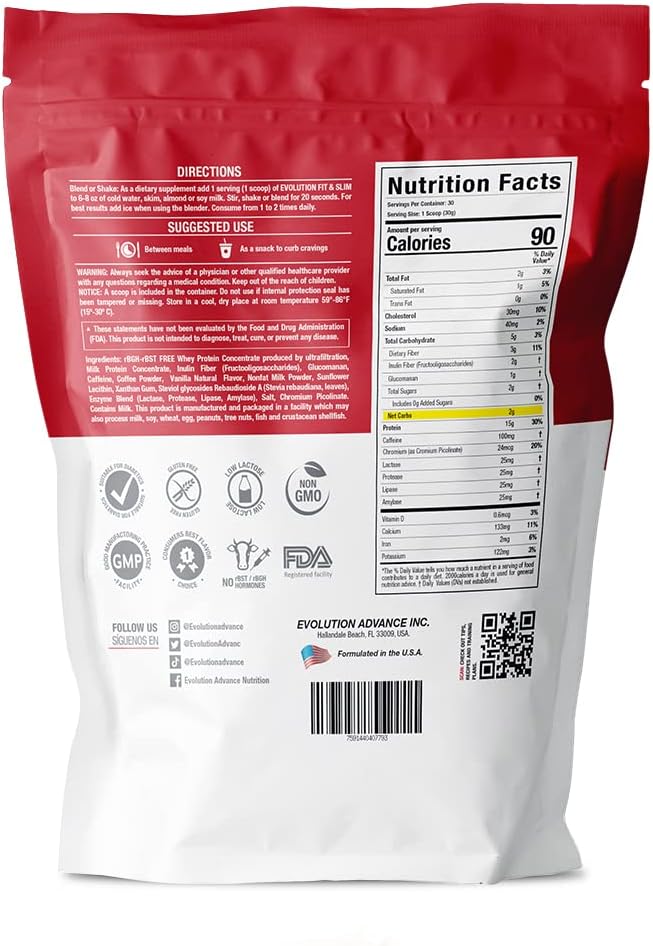 Evolution Advanced Information Fit & Slim Blend – Grass-Fed Whey蛋白粉易消化,Keto-Adrovided,Non-GMO,Stevia Sweeted, Natural Flavor – 2英镑(易碎咖啡)