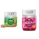 OLLY Fiber Gummy Rings, 5g Prebiotive Fiber, FOS (Fructo-oligosaccharides), 消化支持和不可否认的美容 Gummy, 用于头发, 皮肤, 钉子, Biotin, 维生素C, Keratin, Chewable 补编