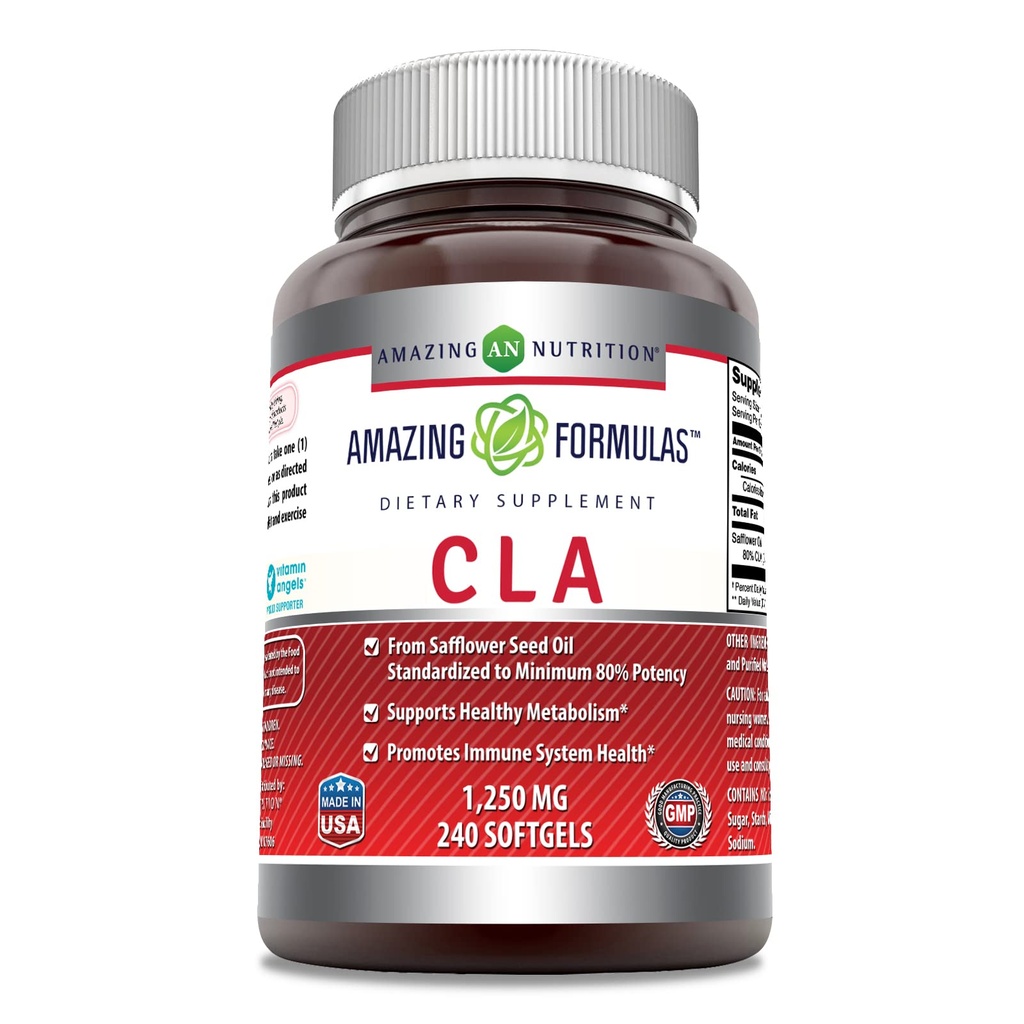 神奇的公式 CLA QQ 和合的Linoleic酸 补充 QX 1250 Mg QX 软胶 QX 非GMO QQ Gluten-free QQ 在美国制造(240个计数)