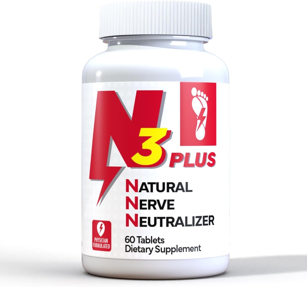 N3 天然神经中和剂 Plus - 含有维生素D3, B1, B6 & B12的神经辅助剂, Life's DHA, Alpha Lipoic Acid, Acetyl-L-Carnitine & Turmeric - 神经修复和再生公式(表)