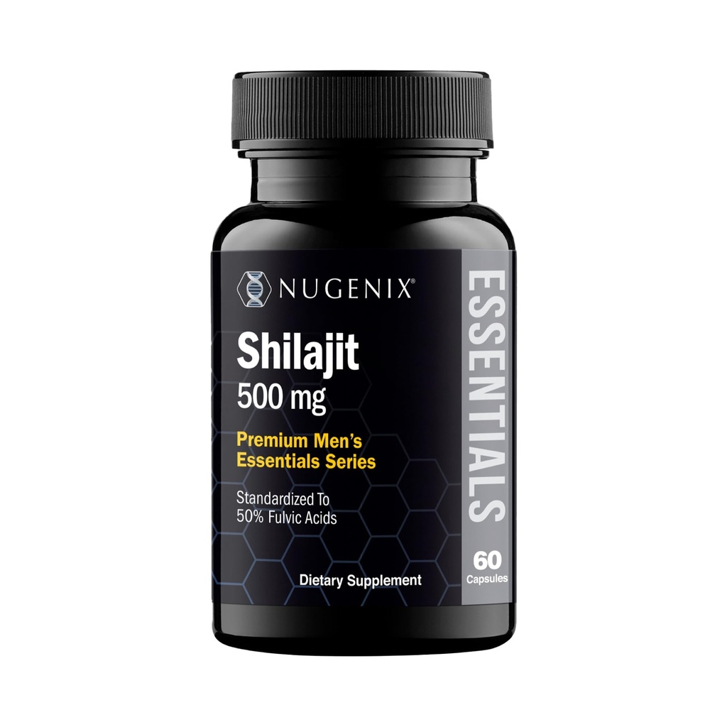 Nugenix Shilajit Capsules 男女补充剂 -- -- 500毫克,标准化到50%富尔维奇酸,喜马拉雅,60个Capsules