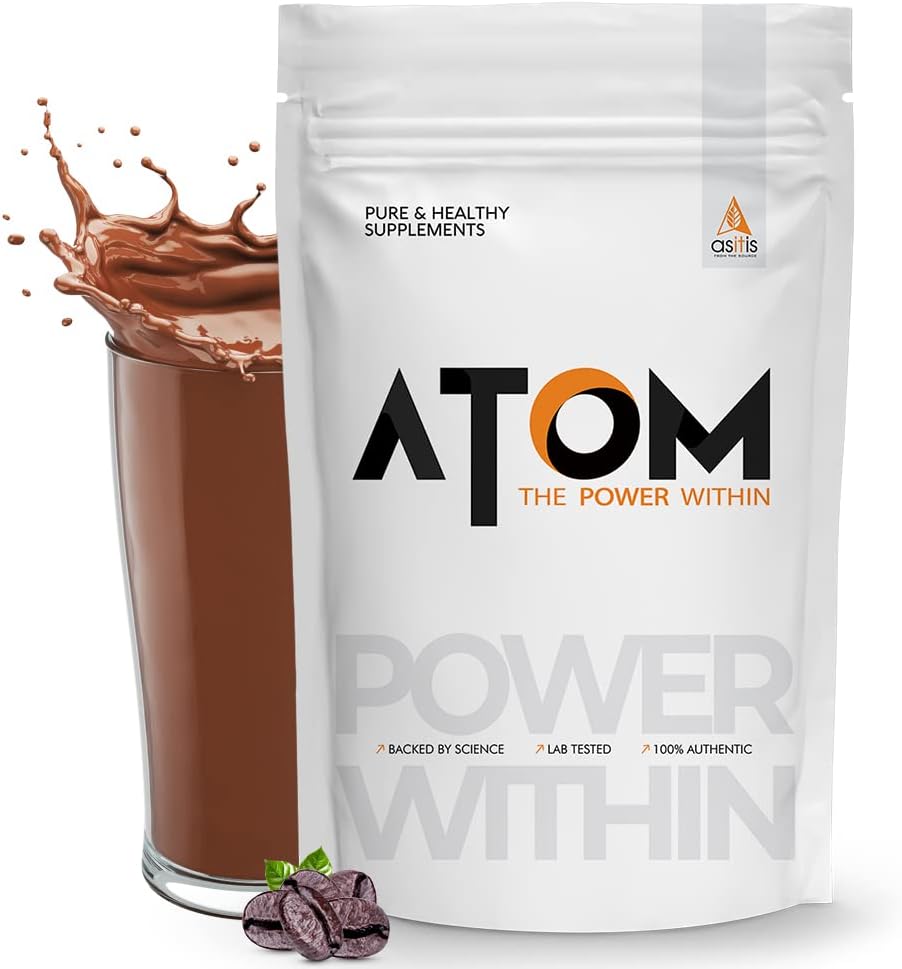 Asitis 营养 AS-IT-is Atom Whey 蛋白质 1kg/35.2 带消化酶的Oz 美国 Labdoor 认证 精度和纯度 咖啡 latte Flavor 27g 蛋白质 跨纤维微滤光