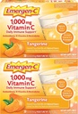 Emergen-C 1000mg 维生素C 粉末,配有抗氧化剂,B 维生素和电解质,维生素C 辅以免疫支持,咖啡因免费饮用混合剂,Tangerine Flavor - 60 Count/2个月供应