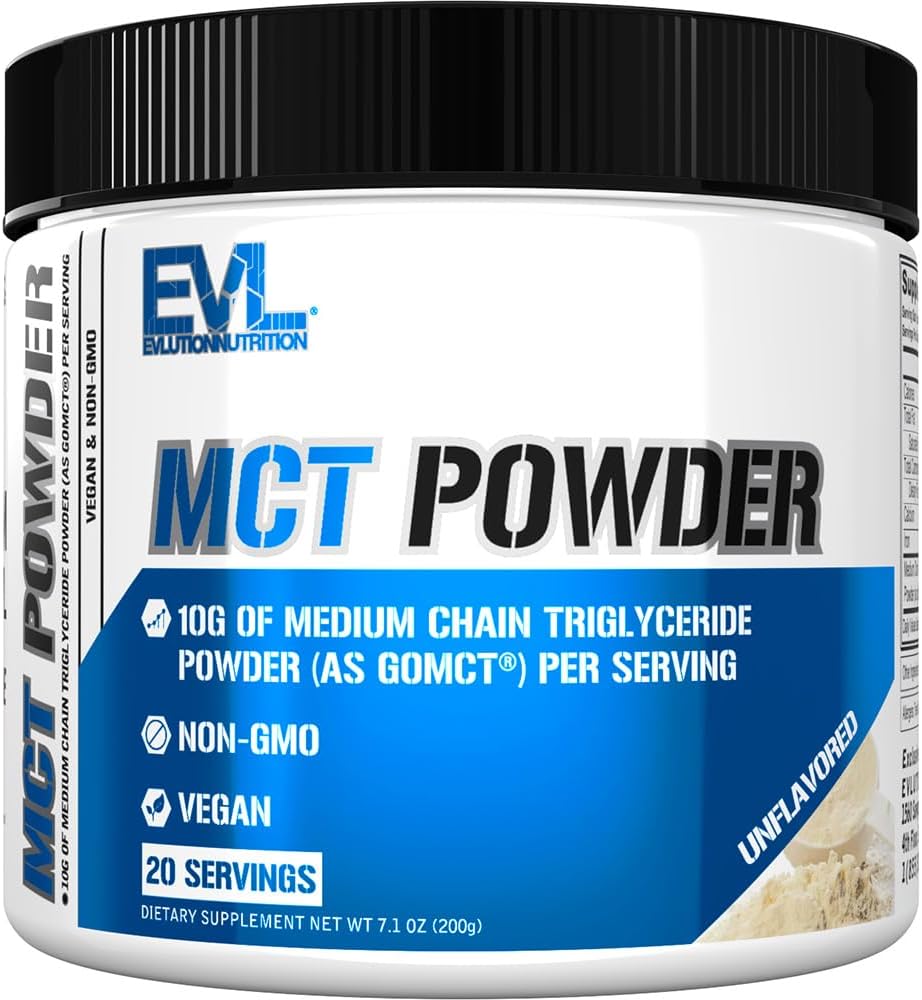 Evlution 营养 MCT 粉末 - Keto 补充剂 - MCT 石油粉末 - 10G 中链三甘油酸酯 - 脑和身体能量饮料 - 脂肪酸补充剂 - Vegan & 非GMO - 20 services - 不受欢迎
