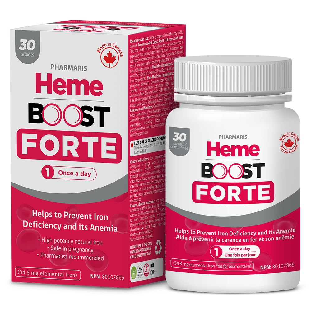 Hemeboost Forte 34.8 mg(696 mg Heme Iron) I 30 片 I 高潜力天然铁补充剂 I 高吸附和热度 胃I 铁药用于成人 妊娠安全
