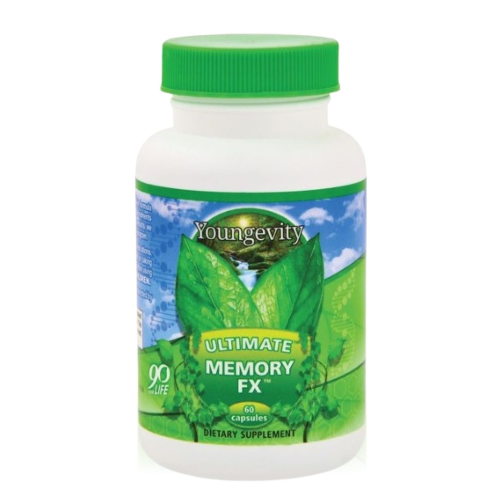 长寿终极记忆 FXTM:金戈叶,Periwinkle Herb + 维他命支持脑功能与记忆 - 脑健康,记忆保留补编(60 Capsules)