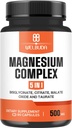 5in1 镁复合物补充物,含20%纯度-500mg 镁比斯格利茨、基特莱特和多用于肌肉、松散茂德、骨质健康及更多-90卡普莱