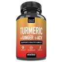 Envy 营养 Turmeric & Ginger 补充 Capsules 配苹果苹果苹果苹果醋 - 增强豁免和代谢支持 - 95% Curcuminoids, Bioperine(黑辣椒) 用于高级吸收 - 60 Caps