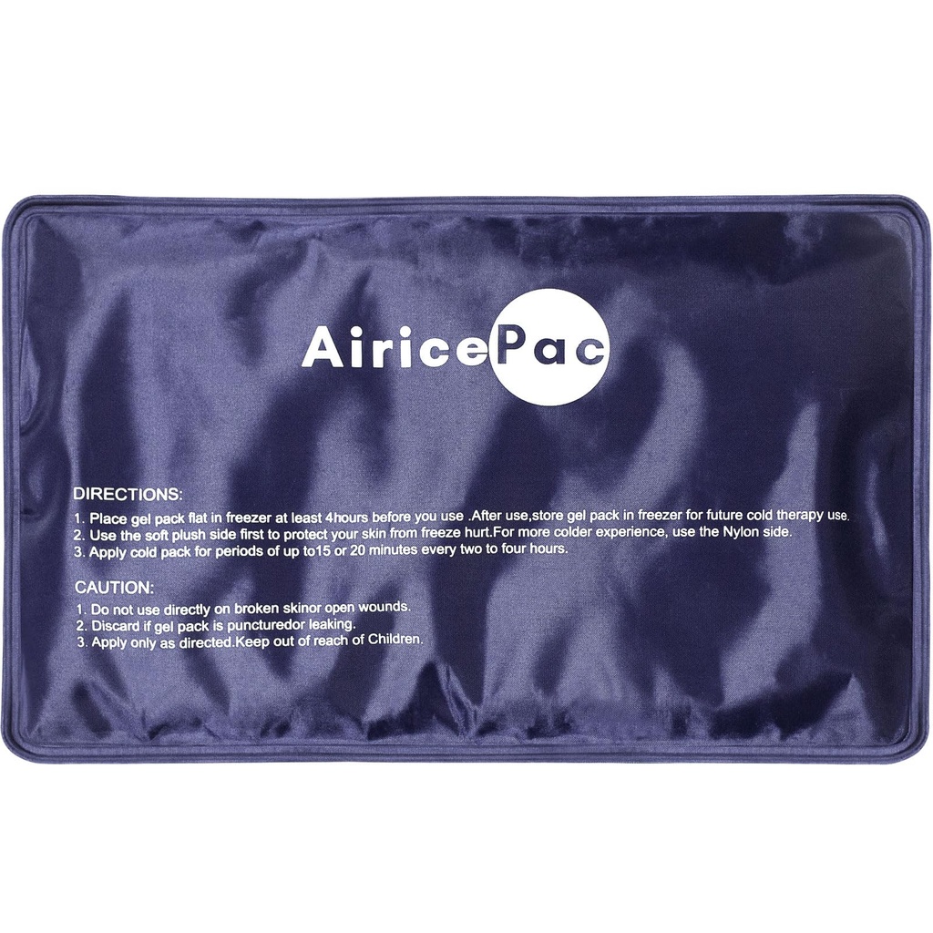 AiricePac Ice Packs for Injurys Recultive, Gel Cold Pack for Knee Neck Shuger Ankle Elbow Hip Back Pain Relief, Cold Craps of Swelling, Bruises, Surgery, 7 " x 11", 蓝调