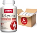 Jarrow Formules L-Lysine 500 mg - 100 Capsules - 蛋白质代谢的基本氨基酸 - 饮食补充 - 最多100种服务(12包)
