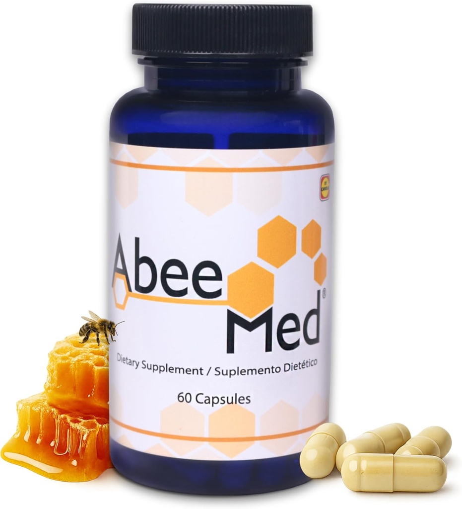 AbeeMed Bee Venom Capsules - 天然阿皮托金补充 w/Manuka Honey - 炎症和流动支持,联合和肌肉不适 - 支持斯普兰斯,布鲁伊斯和施特兰斯 - 60个计数(30名服务员)
