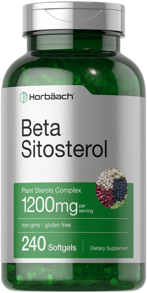 Horbäach Beta Sitosterol 1200mg → 240 软胶卡普苏勒斯 → 巨力 → 植物 Sterols Complex → 非GMO, Gluten 免费补编