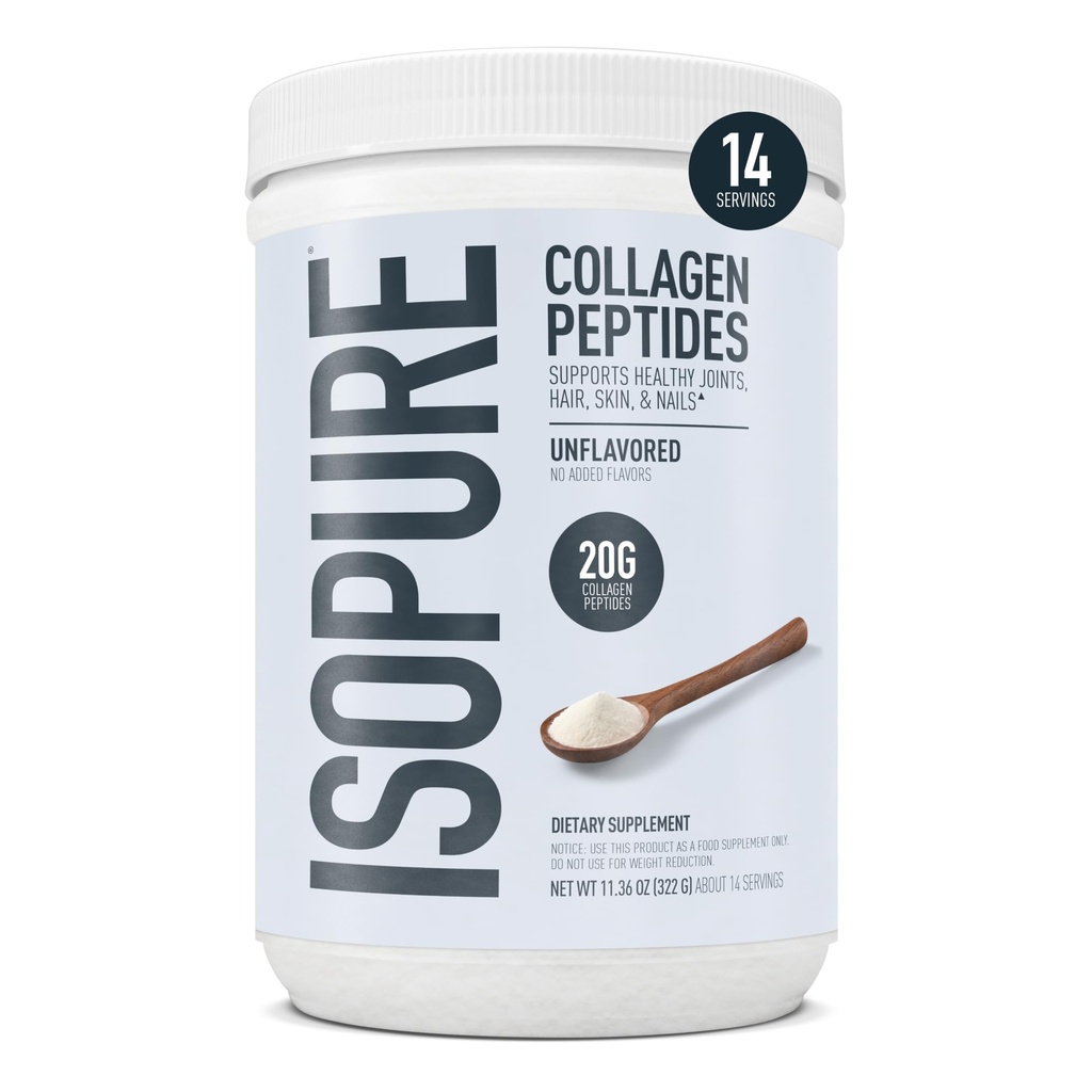 与维生素C和Biotin,Unflavored,20g Collagen Peptides Pervice, 11.36 Oz, 14 Services (Package May Vary) 的同位素Collagen Peptides Powder, 推广毛发,钉子,皮肤和联合健康.