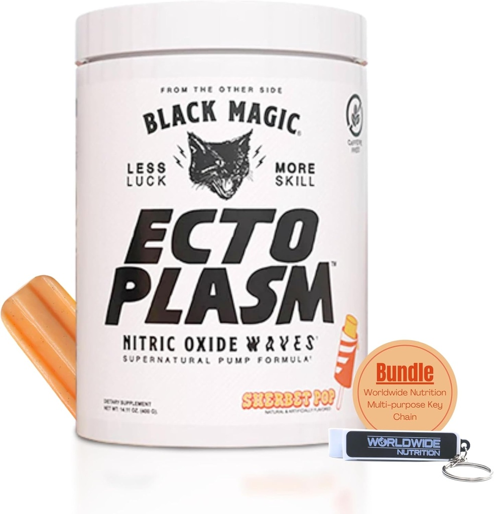 世界营养包 与黑魔法供应 Ecto Plasm 兼容 - Sherbet Pop Pop 高卷 预选工作 - 20 Scoops 非刺激泵预选工作 配多功能键链